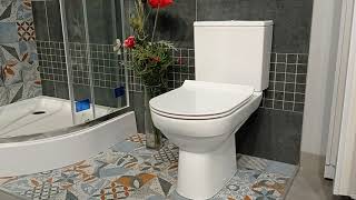 CERSANIT CITY Clean ON 011 TOILET COMPACT Close coupled Компакт 604 Slim seat [upl. by Eceirehs]