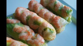 Recette 160  Rouleaux de Printemps aux Crevettes  Shrimp Spring Rolls [upl. by Barthelemy350]