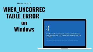 How To Fix wheauncorrectableerror quot Bsod in windows [upl. by Hadley903]