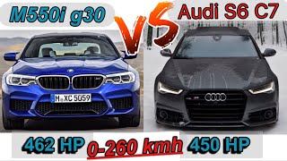 BMW M550i vs Audi S6  462 HP vs 450 HP  0260 kmh [upl. by Kali644]