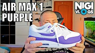 Ljubičaste Maksare Nike Air Max 1 SC WhiteField Purple Unboxing  On Feet nigivlogs [upl. by Bernadene]