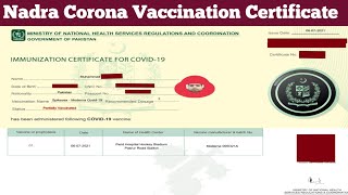 Nadra Corona Vaccination Certificate  Download Corona Vaccination Certificate In Pakistan [upl. by Casey988]