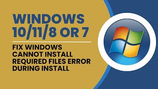 Fix Windows Cannot Install Required Files Error 0x8007025D In Windows 10 11 8 7 During Install [upl. by Nede]