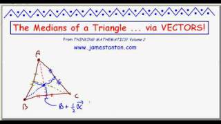 The Medians of a Triangle are Concurrent Use Vectors TANTON Mathematics [upl. by Esinereb]