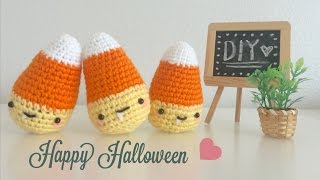 DIY Halloween Candy Corn Crochet Tutorial Amigurumi [upl. by Bogey]