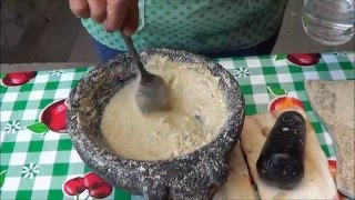 COMO HACER SALSA DE POCHOTE EN MOLCAJETE [upl. by Mya]