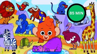 Baboo Puzzles Animals Compilation  85 min [upl. by Liemaj]