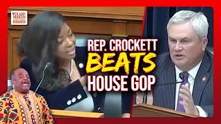 Rep Jasmine Crockett beat GOP with a proverbial folding chair in their House impeachment hearing [upl. by Mohr138]