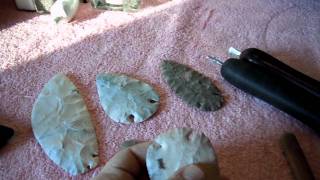 Flint knapping notching tools [upl. by Trudey429]