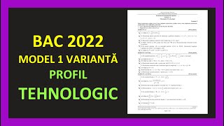 Bacalaureat matematica 2022 varianta tehnologic rezolvata model bac mate pregatire bac tehnologic [upl. by Dinerman]