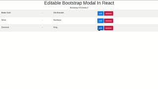 Editable Bootstrap Modal In React [upl. by William411]