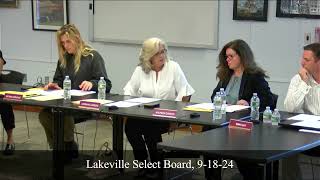 Lakeville Select Board 91824 [upl. by Akcimahs]