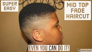 Mid Top Fade Haircut on Black Hair [upl. by Odareg]