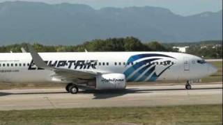 Egyptair 737800 take off rwy 23 at Geneva Cointrin GVALSGG [upl. by Zebulon]