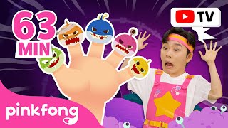 ✨NEW Zombie Shark Finger Family  🏆BEST Hoi Songs🏆  Zombies and Monsters  Official Pinkfong [upl. by Emiline801]