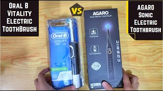 Oral B Vitality 100 VS AGARO Cosmic Sonic Electric Toothbrush  detail comparison and review [upl. by Edals]