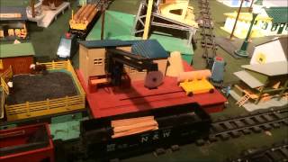 Glenn Zumbachs American Flyer train display with operating accessories 32116 [upl. by Ailet788]