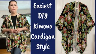 Easiest Kimono DIY How To Make A Beautiful Cardigan Kimono In 10 MinutesHandmade Kimono Tutorial [upl. by Irby]