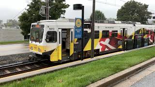 Light Rail TRAIN Crossing McCormick Rd Cockeysville Md [upl. by Irrek]