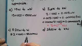 How to convert between metric units for electrical power milliwatts Watts Kilowatts Megawatts [upl. by Eiramacissej]