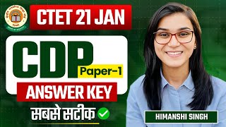 CTET 21 JAN CDP Paper Answer Key by Himanshi Singh  Paper01 [upl. by High]