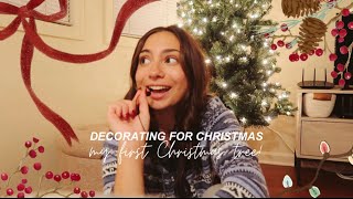 My First Christmas Tree  decorating my apartment for the holidays [upl. by Ymmas]