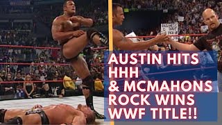 Austin Saves The Rock HHH vs The Rock  Backlash 2000  Wrestling Rewind [upl. by Lucrece]