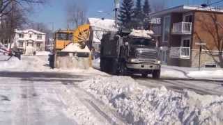 snow removal action at longueuil quebec canada [upl. by Eetsim]