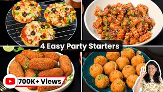 4 Easy Party Starter Recipes in 10 Mins  स्नैक्स रेसिपी  Snacks Recipes Part3  MintsRecipes [upl. by Beltran242]