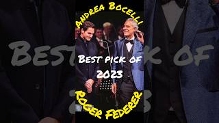 Andrea Bocelli invites Roger Federer to the stage WHAT A MOMENT ❤️ 😍 💖 ❣️ [upl. by Nosahc]