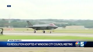 Winooski calls for quieter alternative to replace F35s [upl. by Ellenwad]