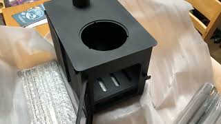 Unboxing the Outbacker Firebox Eco big window stove commentary from a woodburner stove user [upl. by Ellehcsor]