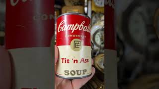 Vintage Andy Warhol Style Novelty Campbells Soup Cans available in our online store ShopSBHcom [upl. by Solracesoj]