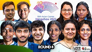 19th Asian Games Teams 2023 Round 8  Penultimate round  Gold or Silver  Live commentary [upl. by Fanya]