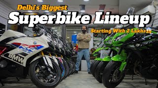 Best Preowned Superbikes Showroom In Delhi  All About Bikes superbiksuperbikes delhibikemarket [upl. by Eerized702]