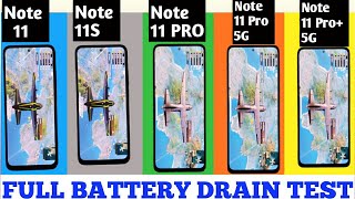 Redmi Note 11 Pro vs Redmi Note 11 Pro 5G vs Note 11 Pro vs Note 1111S  Battery Drain Test [upl. by Llerrehc756]