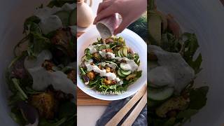 Roasted Cauliflower Salad With Healthy Ranch Dressing plantbasedrecipes [upl. by Allimak]