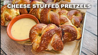 Cheese Stuffed Pretzels with Dip  Easy Homemade Recipe [upl. by Venus]