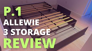 Allewie Platform Bed Frame 3 Drawers Review  Bret Queen Low Profile Storage Platform Bed Review [upl. by Sseb]