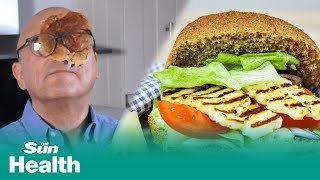 Gregg Wallace from Masterchefs homemade halloumi burgers recipe [upl. by Ulberto128]