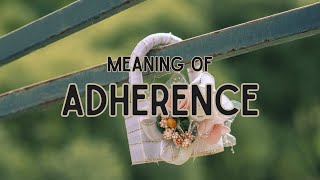 What is the meaning of Adherence [upl. by Gaby]