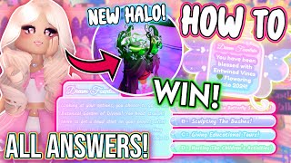 NEW HOW TO WIN THE NEW FLOWERING HALO 2024 IN ROYALE HIGH😇 ALL STORIES amp ANSWERS [upl. by Itnavart]