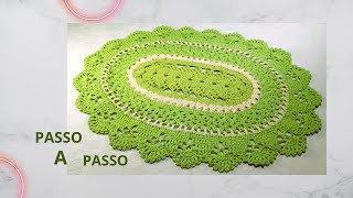 TAPETE DE CROCHÊ FÁCIL ECONÔMICO VERDE LINDOtapetecrochefacil tapetecrochefacil tapete [upl. by Cost873]