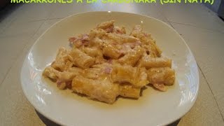 Macarrones a la Carbonara SIN nata  Recetas faciles para Thermomix [upl. by Llirrem492]