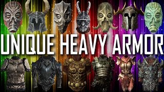 Skyrim  All Unique Heavy Armor Pieces And Sets [upl. by Tnomal]