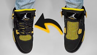 HOW TO NEW LOOSELY LACE JORDAN 4s  NIKE AIR JORDAN TUTORIAL [upl. by Erusaert]