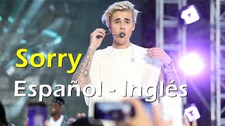 Justin Bieber Sorry Español Inglés Video Official Lyrics  traducción [upl. by September]