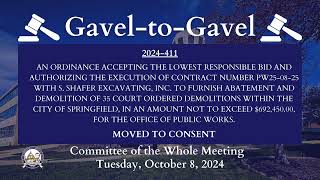 Tuesday October 8 2024 Committee of The Whole Meeting Gavel to Gavel [upl. by Esahc]