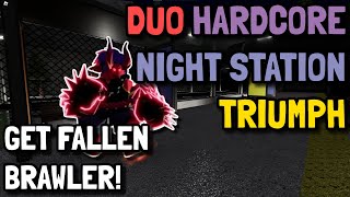 DUO HARDCORE TRIUMPH ON NIGHT STATION WITH BRAWLER  FALLEN BRAWLER QUEST  Tower Defense Simulator [upl. by Andromache]