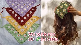 cómo hacer pañoletas o bandanas crochet paso a paso ideal para principiantes 🥰 [upl. by Jeffery]